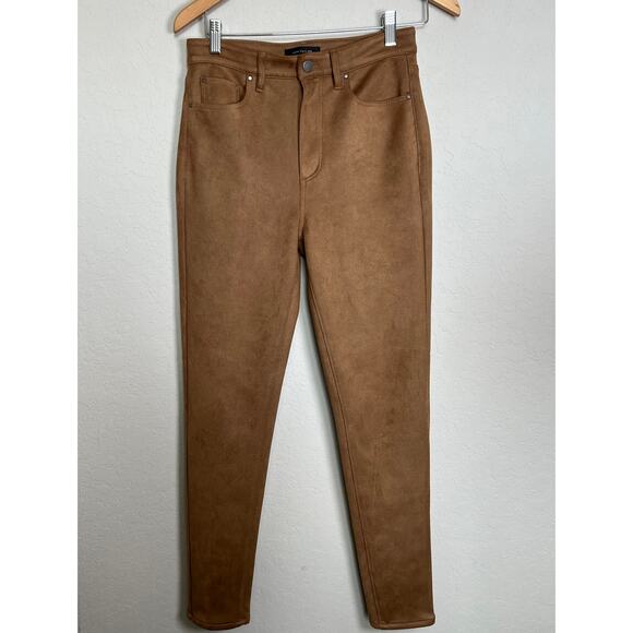 Ann Taylor Women's Faux Suede Tan Straight Leg Pants Size 4 - Picture 6 of 9